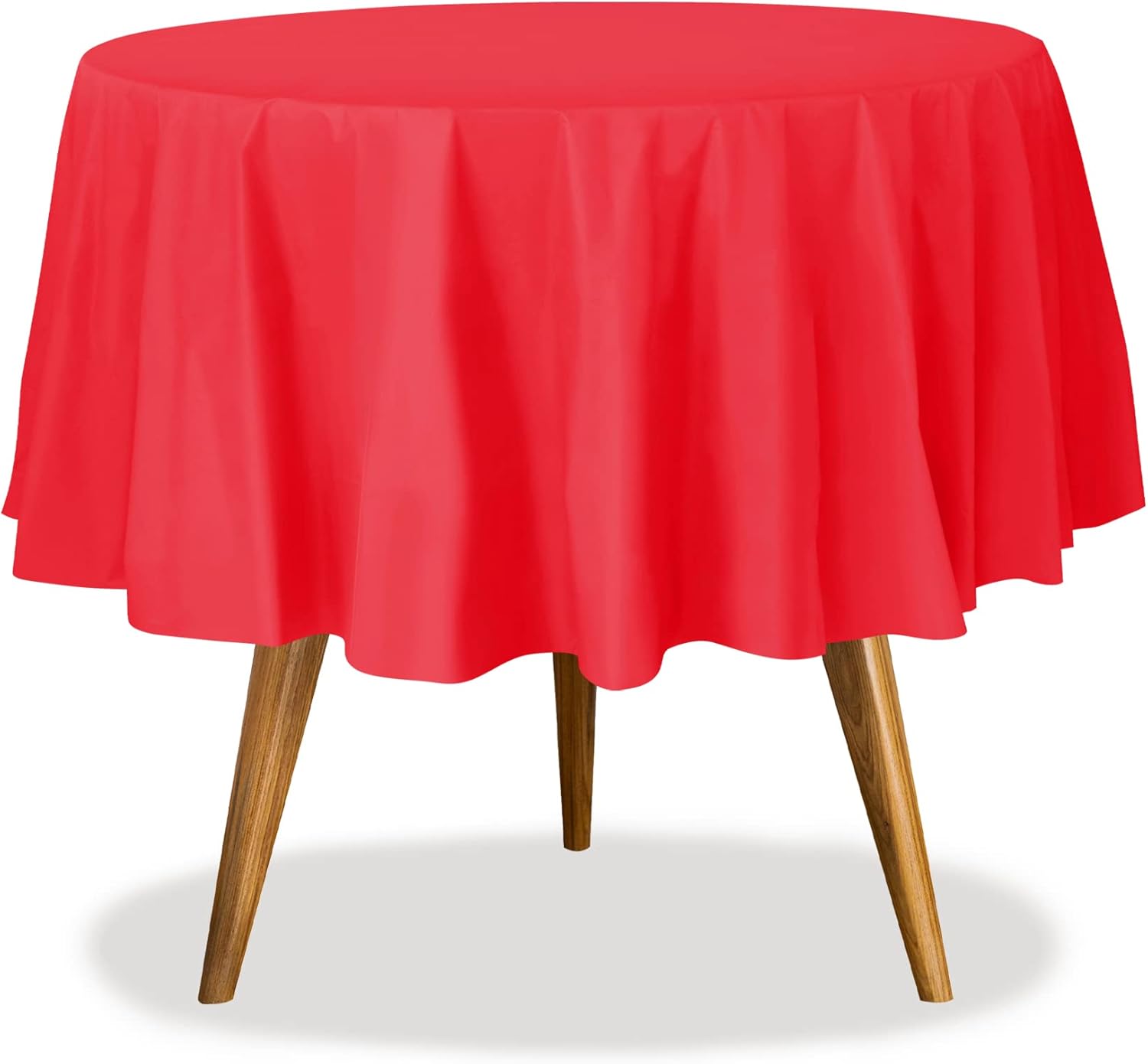 Red Disposable Plastic Tablecloths for Round Tables - 36 Pack