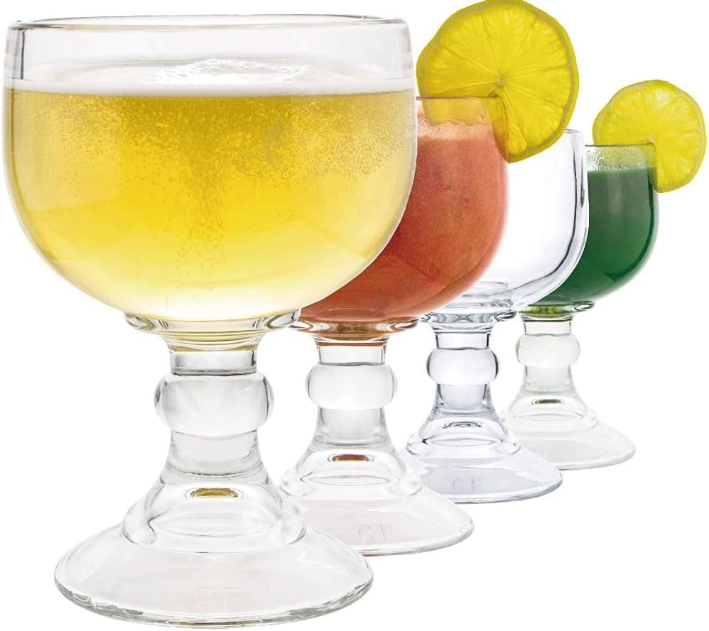 Chefcaptain Margarita Glass Schooner Set of 4 for Cocktails