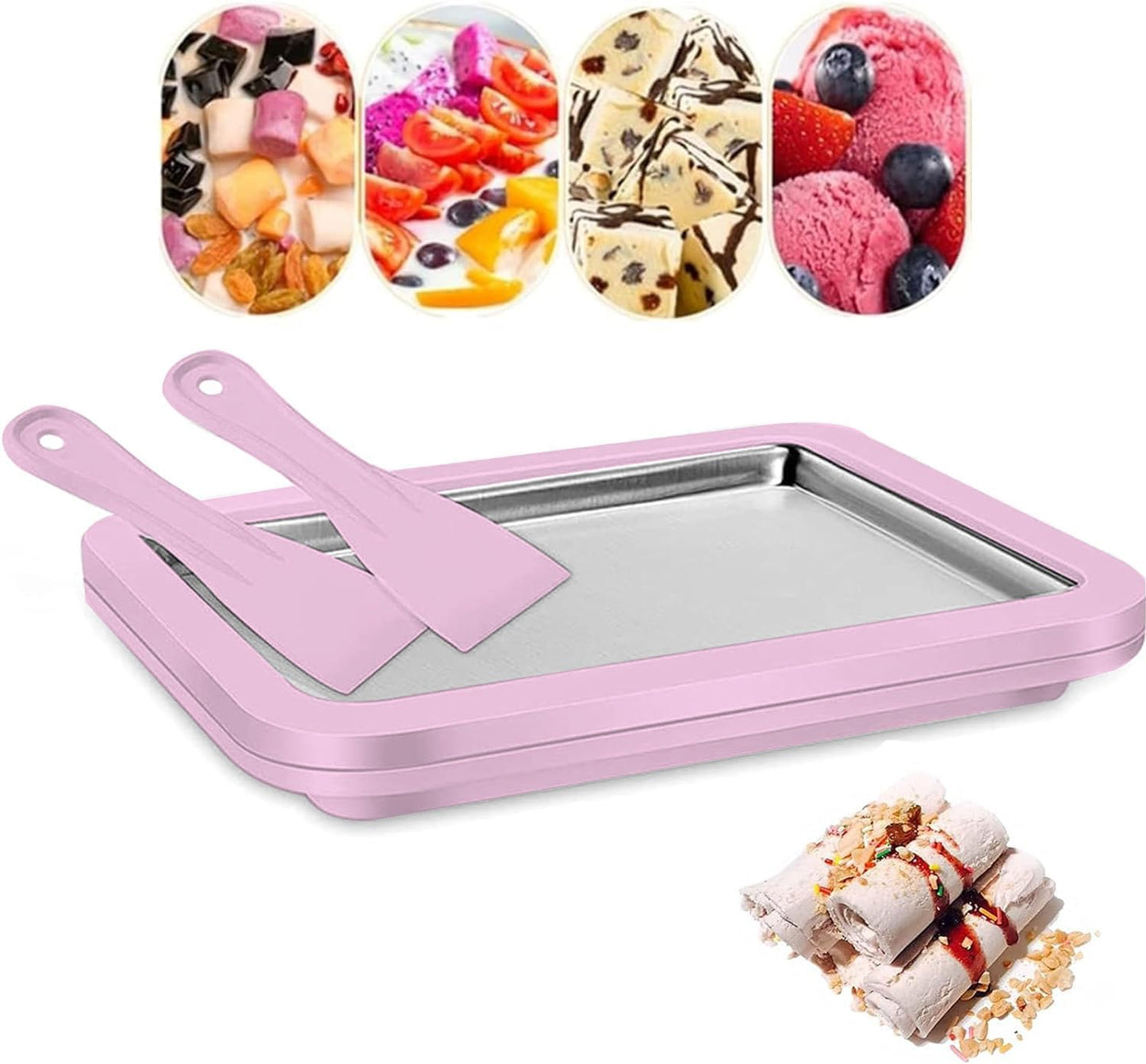 Instant Ice Cream Maker with Cold Roller Pan - KOLENSA
