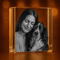 Personalized 3D Crystal Heart Figurine 3 x 3.5 in - Custom Photo