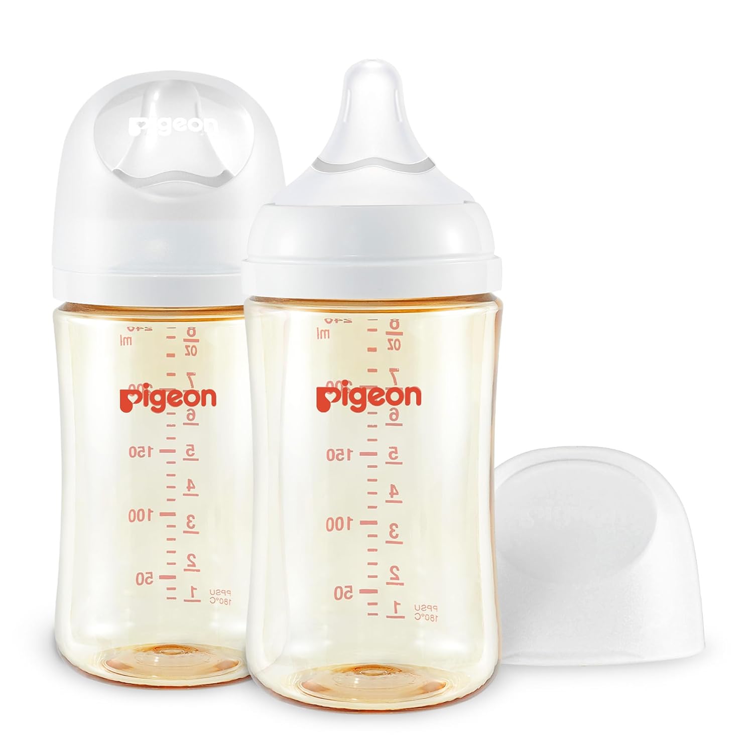Pigeon PPSU Nursing Bottle Set - Anti-Colic & Easy Clean - 8.1 Oz (Pack of 2)