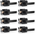Square Privacy Door Levers Locksets Matte Black - 8 Pack