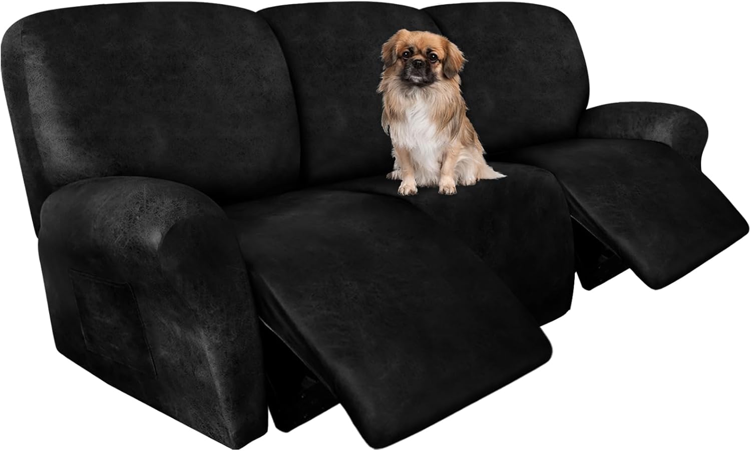 Recliner Couch Cover for 3 Cushion Reclining Sofa - Black