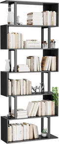 Gadroad 6 Tier Geometric Bookcase - Space-Saving S-Shaped Shelf
