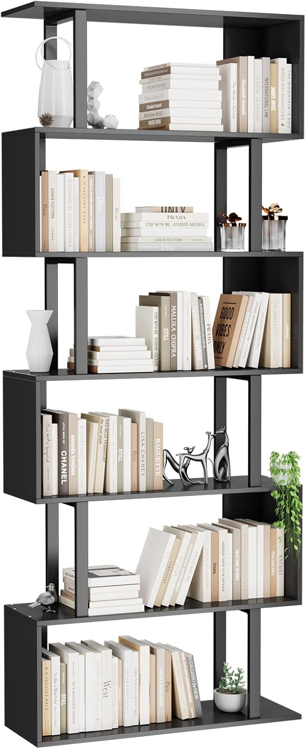 Gadroad 6 Tier Geometric Bookcase for Stylish Home Storage