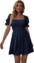 WDIRARA Women's Square Neck Flounce Dress for Any Occasion