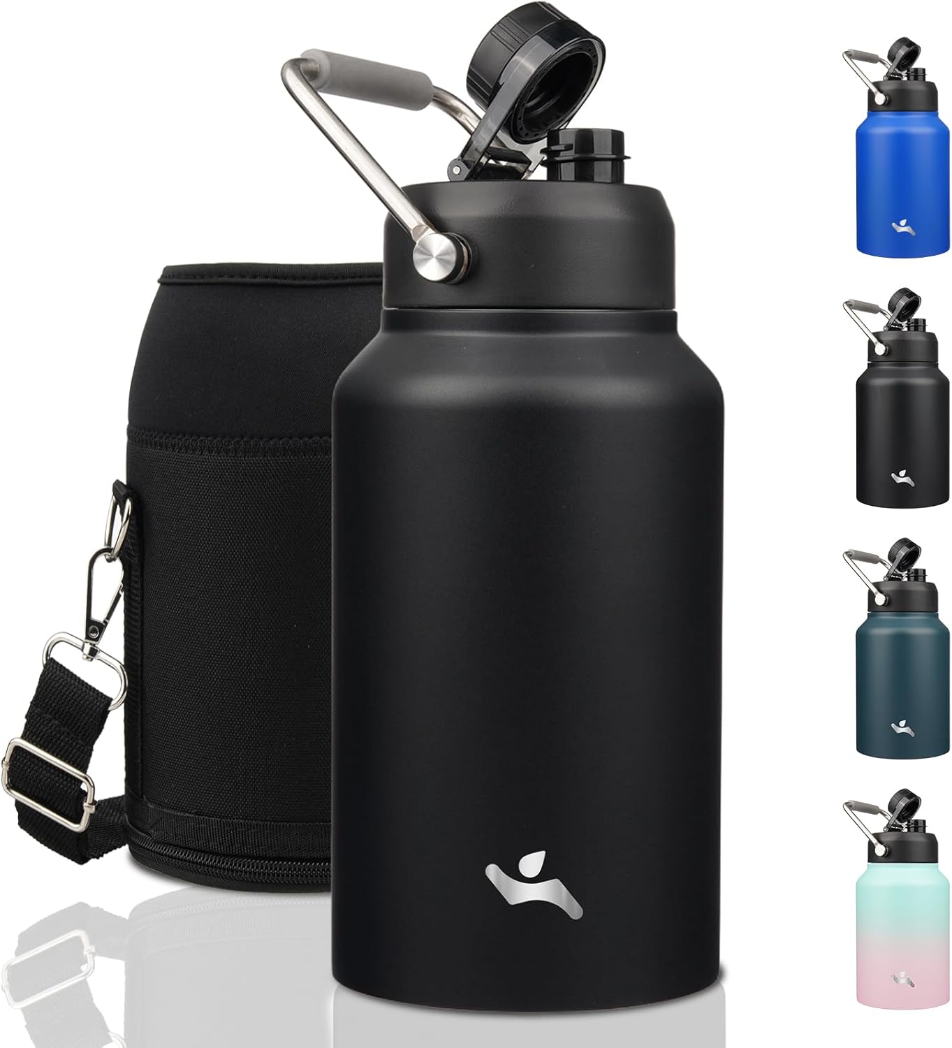 Insulated Water Bottle with Handle, 87 oz Stainless Steel Jug