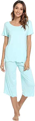 WiWi Bamboo Pajamas for Women Plus Size Pajama Set - Soft