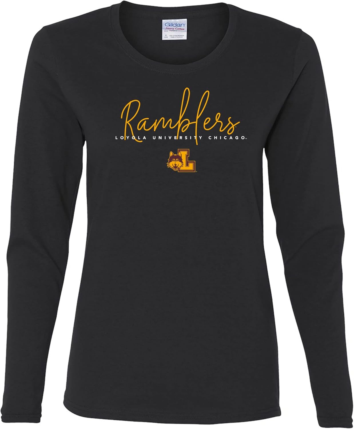 NCAA Thin Script Womens Long Sleeve T Shirt for College Fans