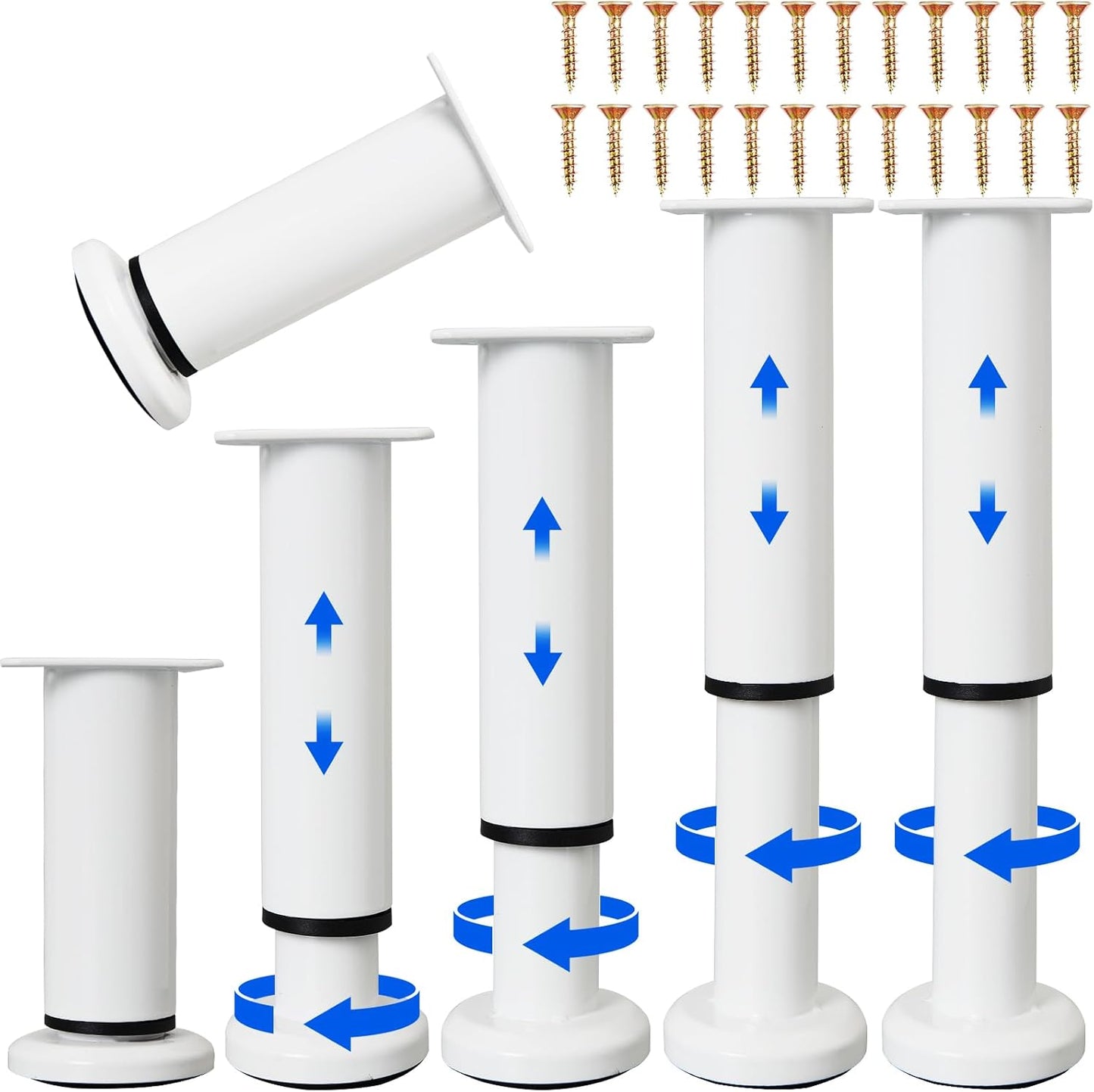 Adjustable Furniture Legs for Sofa, Bed, and Cabinet - Set of 6