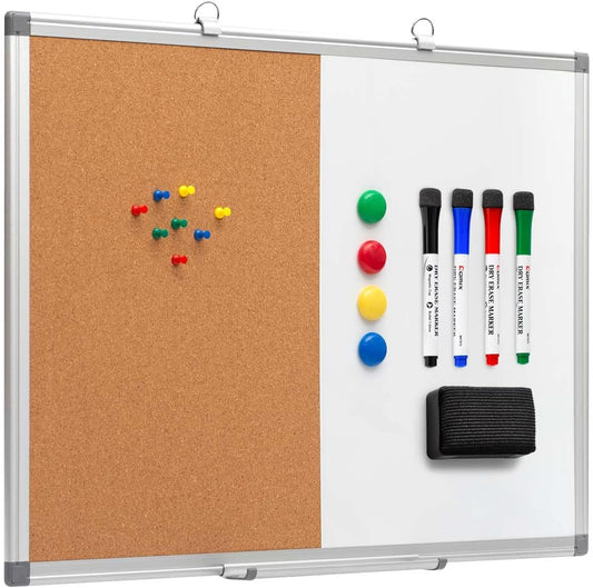 Comix Cork Board Magnetic Dry Erase Board Combo for Home Office