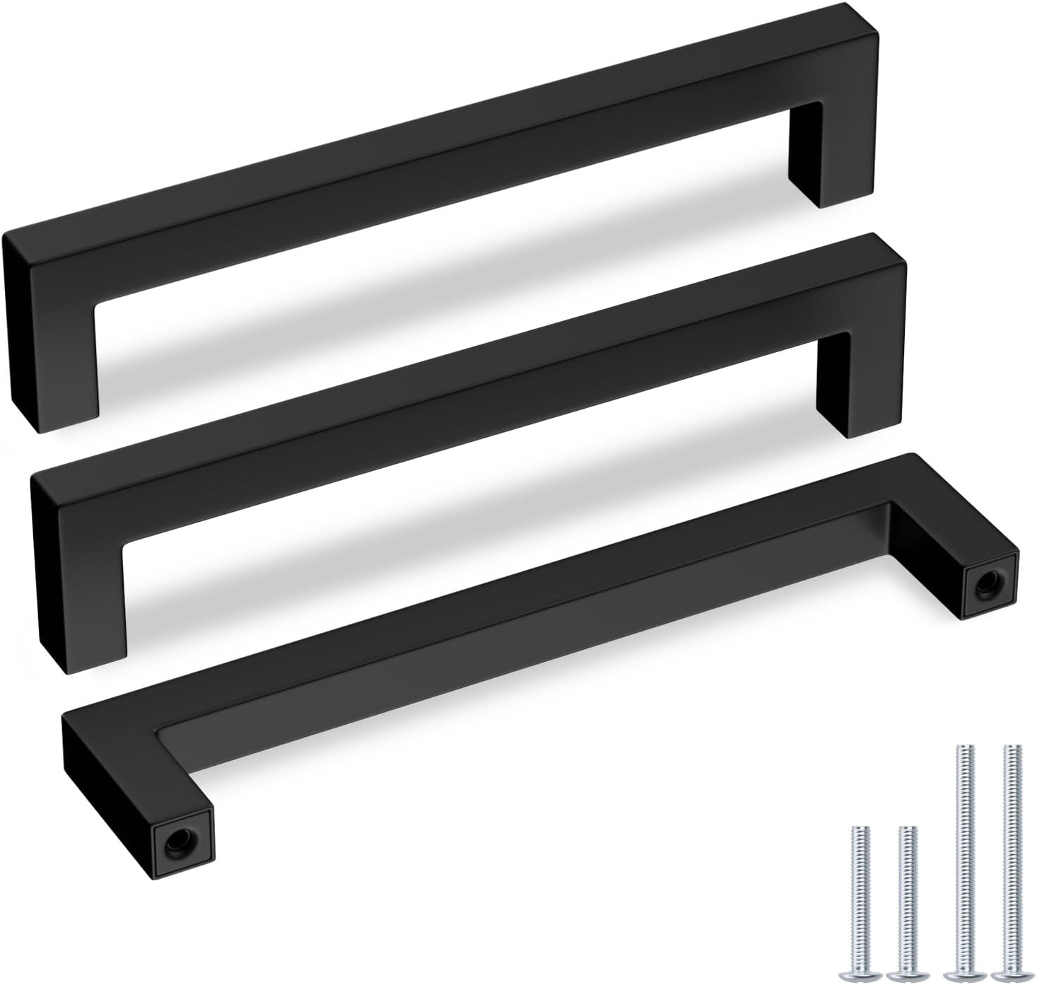 Stylish Black Square Bar Cabinet Pulls for Modern Kitchens