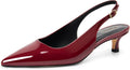 Women's Kitten Heels Slingback Pointed Pumps - Faux Leather Elegance