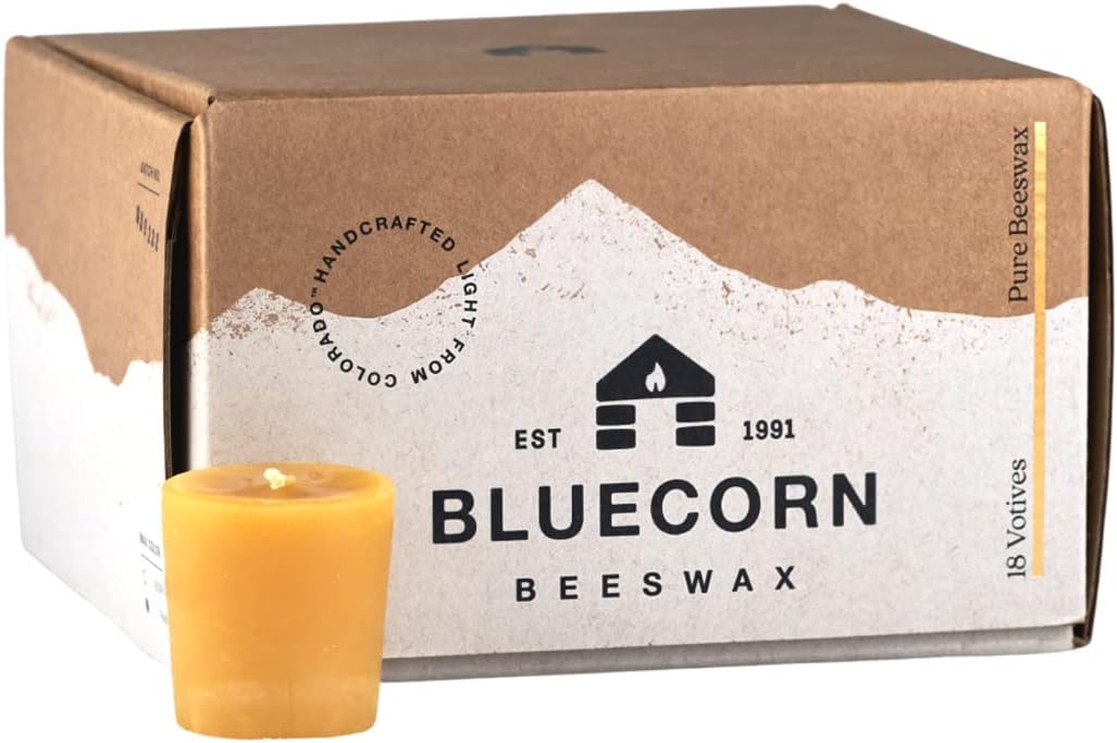 100% Pure Beeswax Votive Candles for Clean, Natural Lighting
