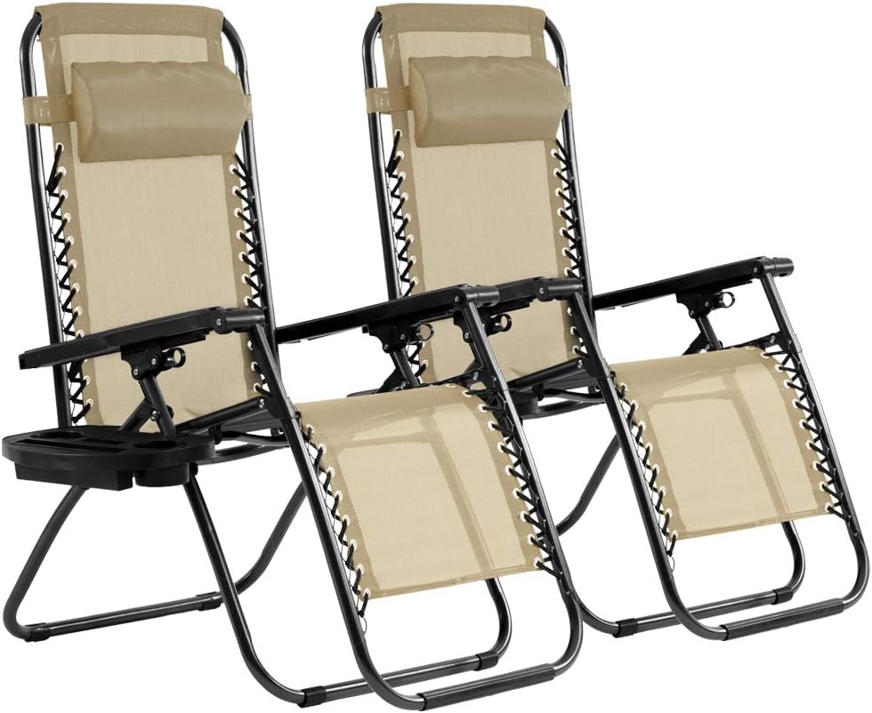 Zero Gravity Chair Lounge Chair 2 Pack for Outdoor Relaxation