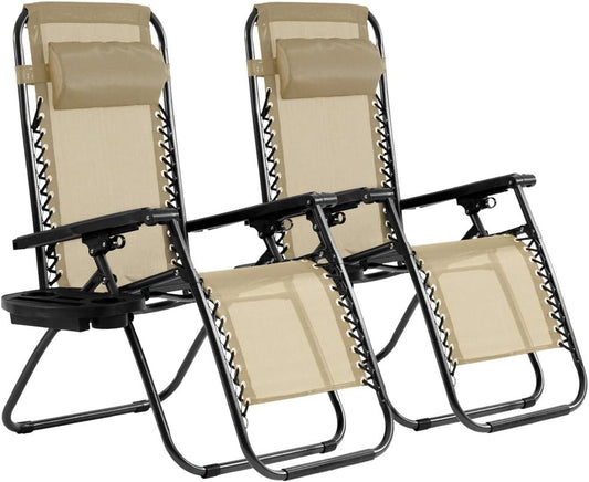 Zero Gravity Chair Lounge Chair 2 Pack for Outdoor Relaxation
