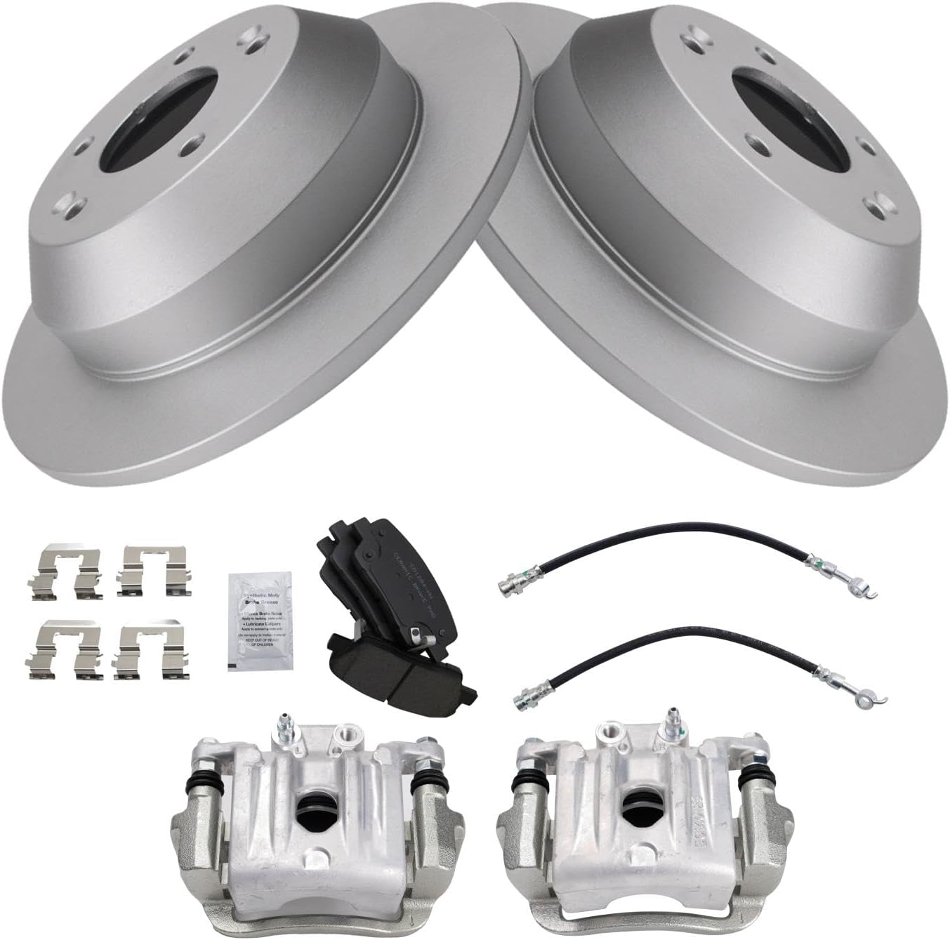 TRQ Rear Brake Pad & Rotor Kit for 2014 Kia Sorento Vehicles