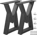 16 in Metal Bench Legs V Shape - Heavy Duty Black Table Legs