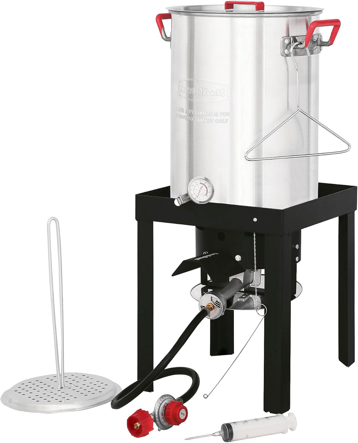 CreoleFeast 30 Qt. Turkey Fryer Pot Set for Outdoor Cooking