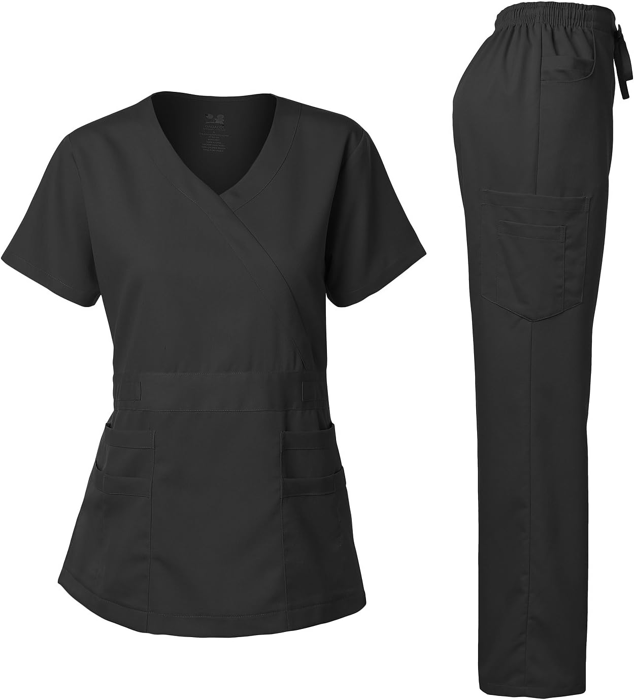 Ultra-Soft Women's Scrub Set with Y-Neck Top and Drawstring Pants