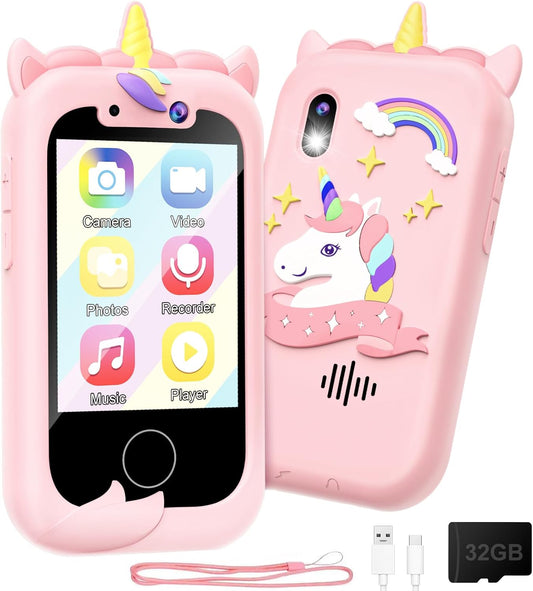 DIGIGOOD Pink Toddler Learning Phone - Real Play Cell for Girls 3-10 ~
