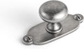 Goo-Ki Antique Silver Zinc Alloy Cabinet Knob with Backplate - 6 Pack