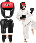 Boxing Headgear Sparring Safety Head Guard with Gloves - Clear Vision
