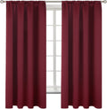 Bgment Burgundy Blackout Curtains 63in Long - Thermal Room Darkening