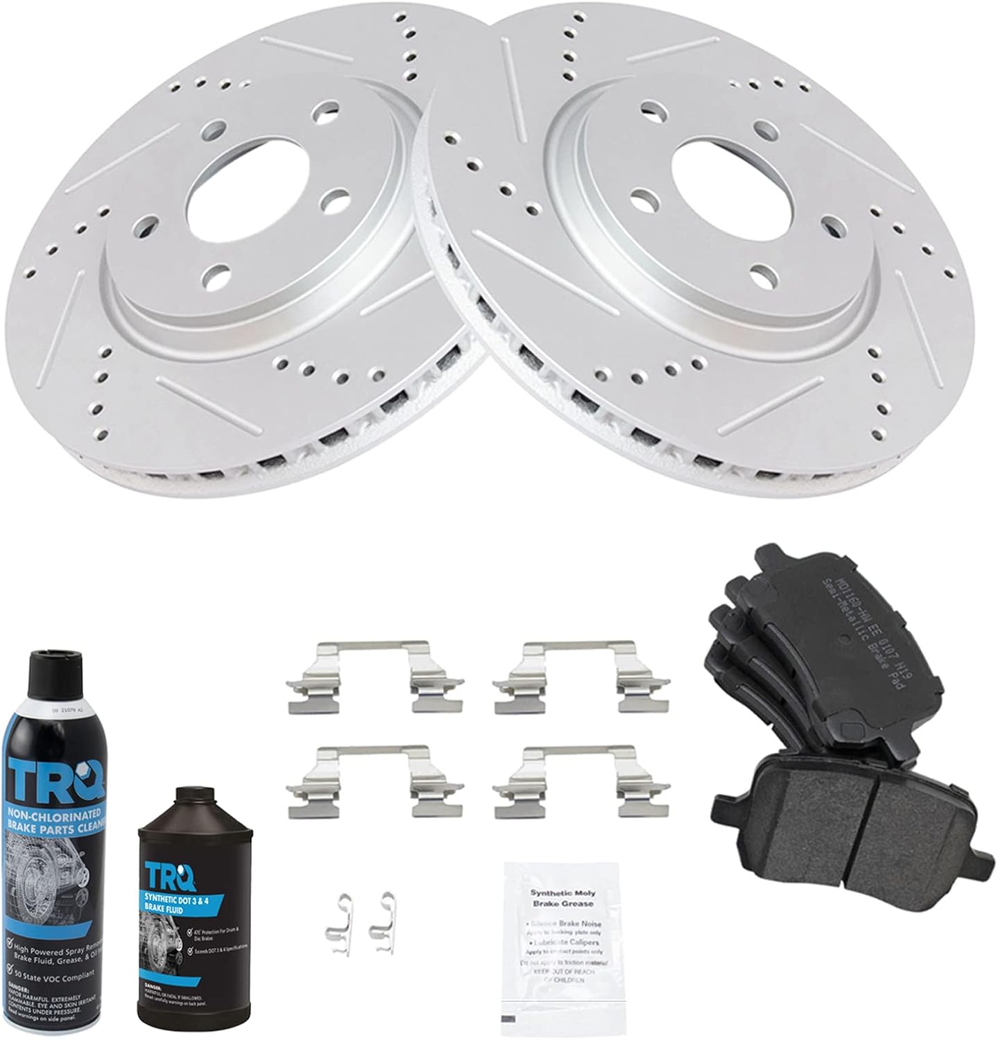 TRQ Front Brake Pad & Rotor Kit for Chevrolet and Pontiac Vehicles