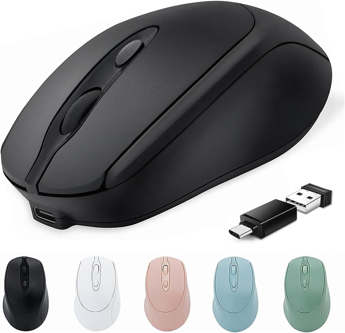 Silent Rechargeable Bluetooth Mouse for Mac/iPad/PC by Quntee
