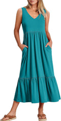 Womens Casual Summer Maxi Dress with Pockets for Easy Styling