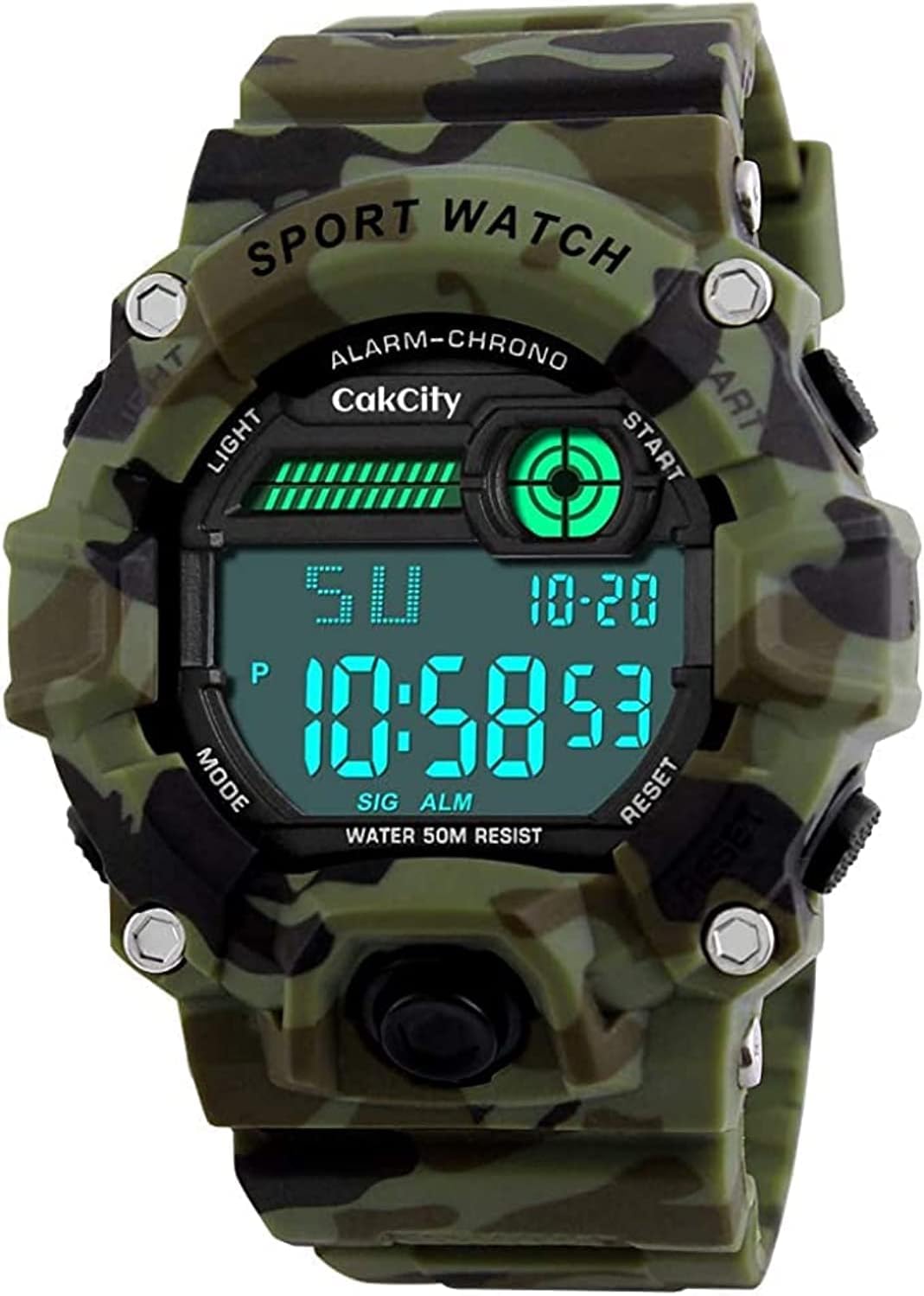 CakCity Boys Camo LED Sports Watch - Waterproof & Luminous