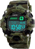 Boys Camouflage LED Sport Watch - Durable Kids Digital Timepiece