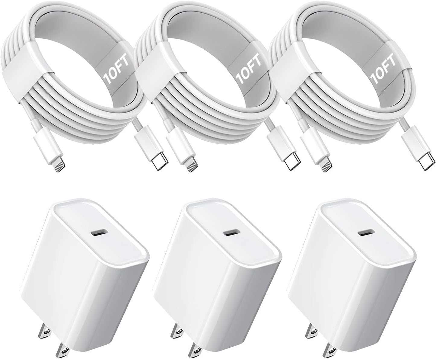 10FT Fast Charging iPhone Cable Bundle - TrimDish
