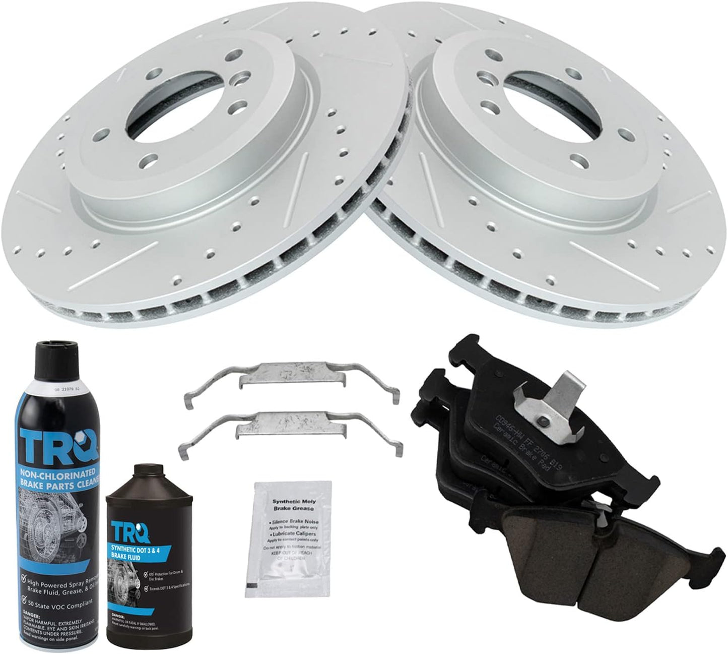 TRQ Front Performance Brake Pad & Rotor Kit for BMW 330 Series