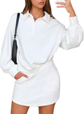 Women Two Piece Polo Sweatshirt and Tennis Skort Set - Soft Cotton