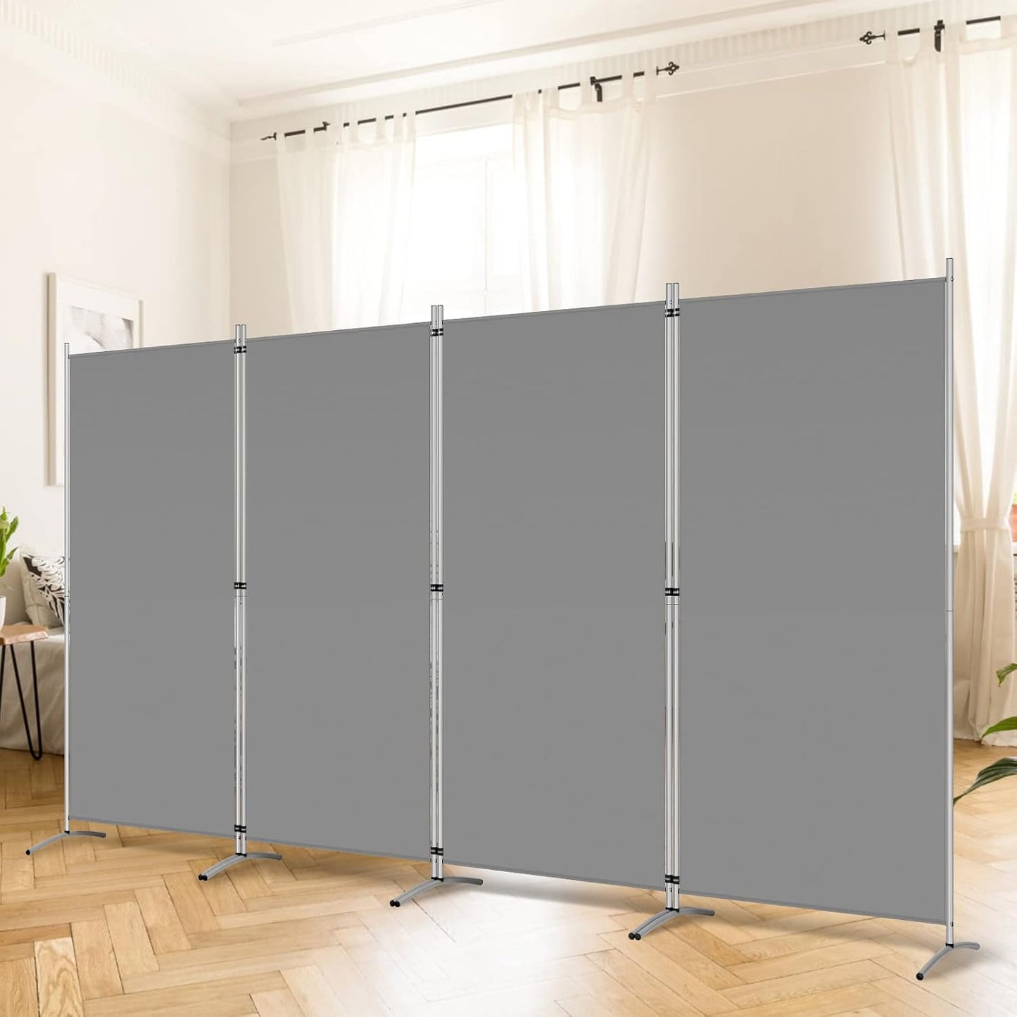 RANTILA 4 Panel Room Divider - 6 Ft Tall Folding Privacy Screen