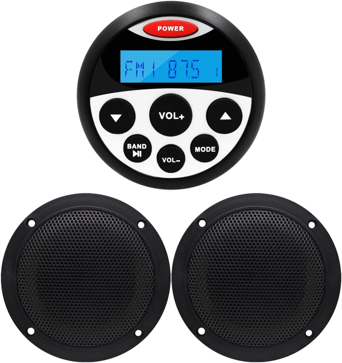 Marine Stereo with Bluetooth and Waterproof Speakers for Boats