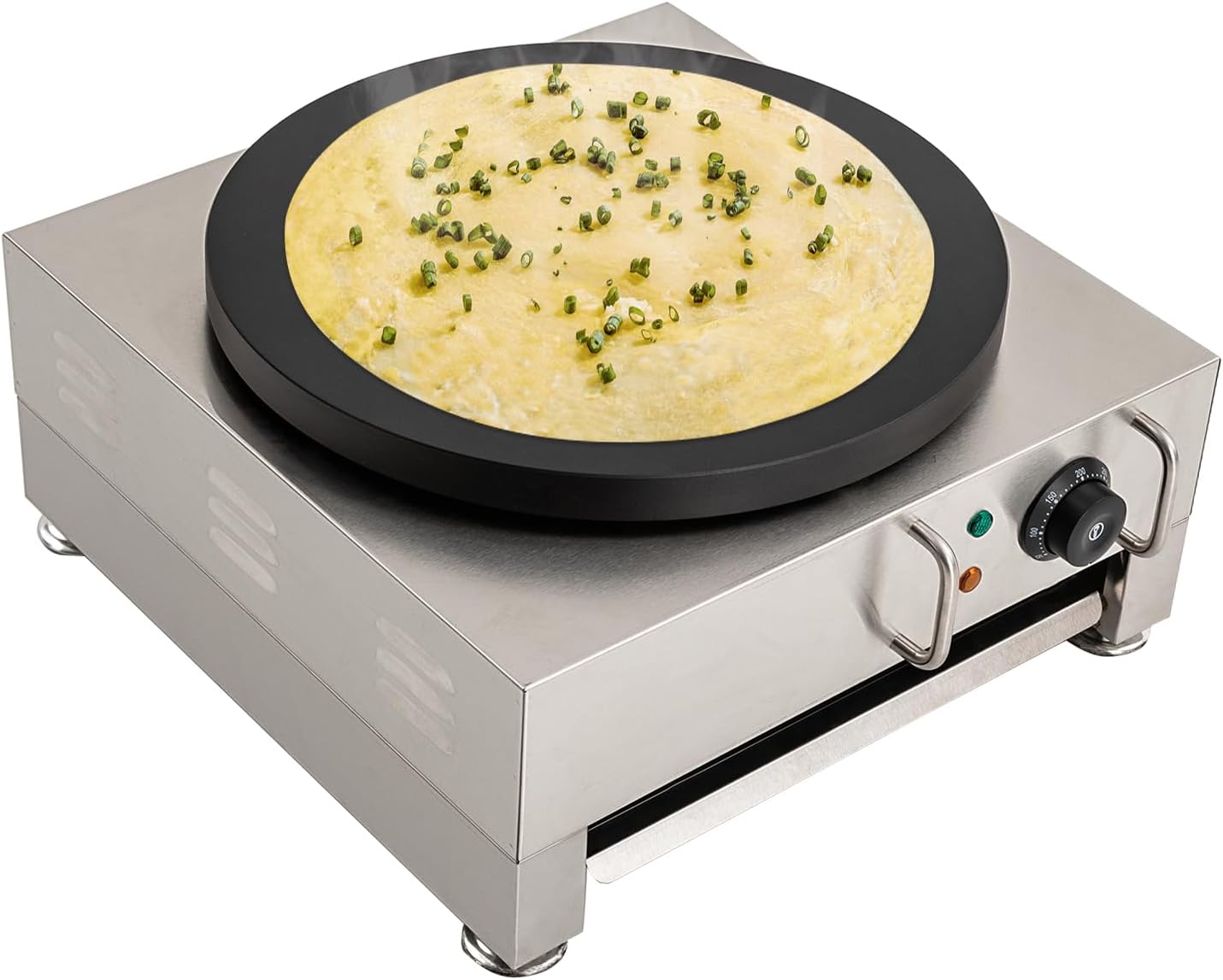 16'' Non-Stick Crepe Maker - Adjustable Temp Control - Pinkelin