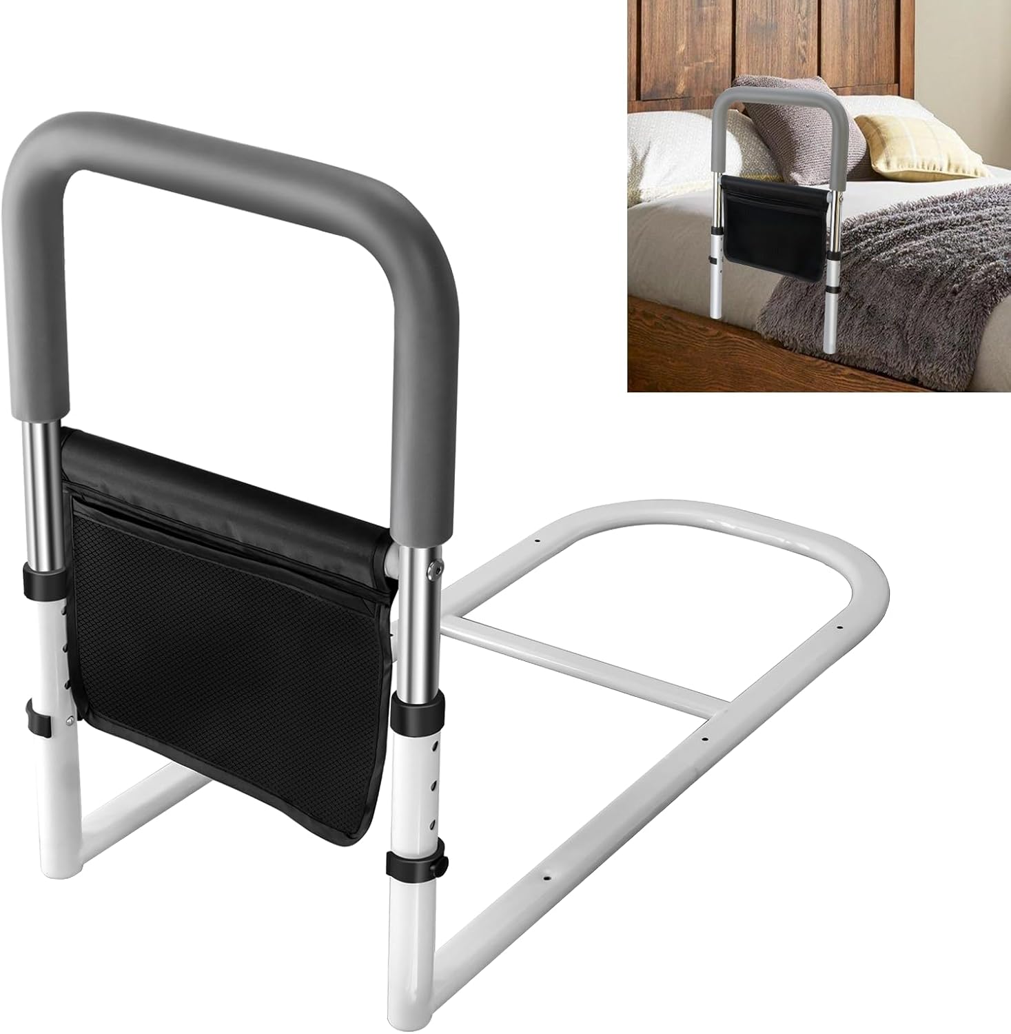 Adjustable Height Bed Rails for Elderly Adults Safety and Support