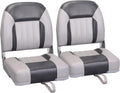 Elite Low/High Back Folding Fishing Boat Seats (Pair) - Comfortable