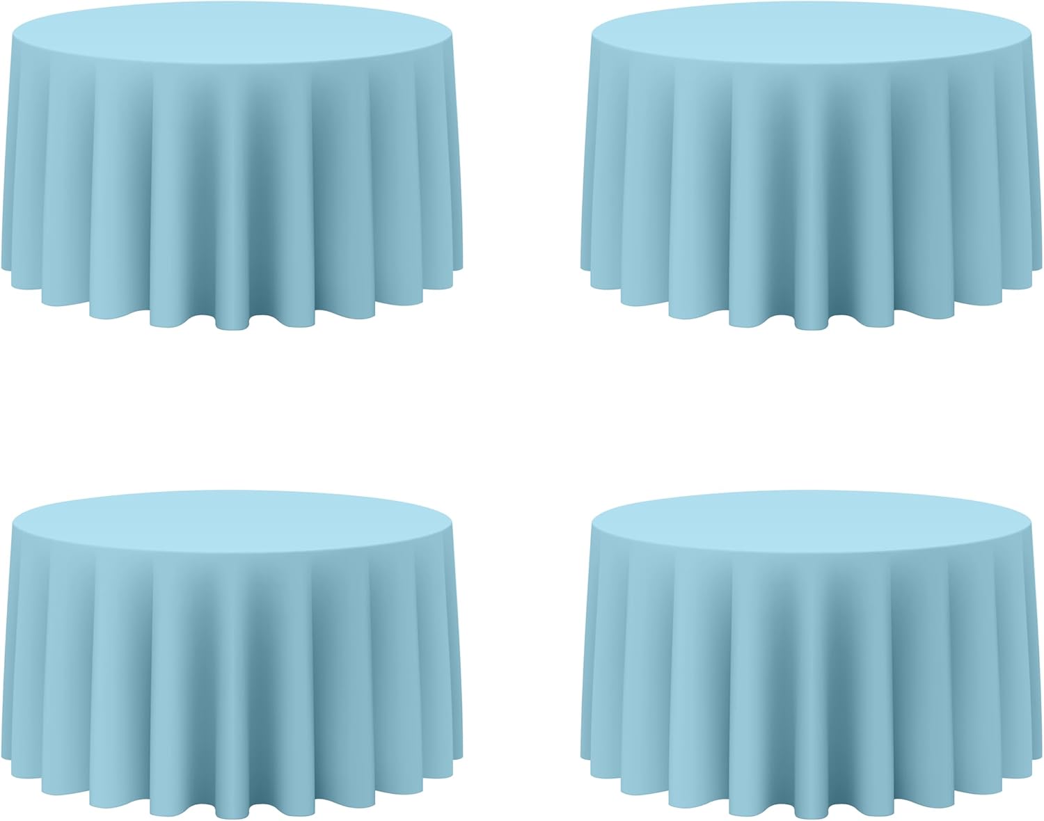 Light Blue Round Tablecloths 120 Inch for Elegant Events