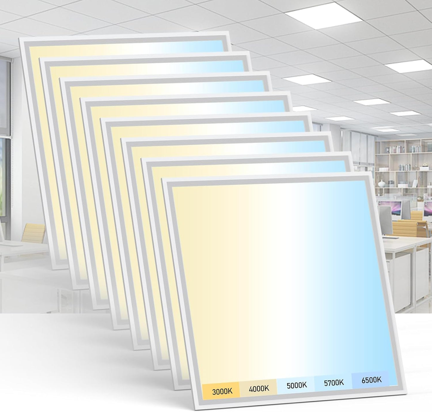 AIKVSXER 2x2 LED Flat Panel Light - 5 CCT & Wattage Options