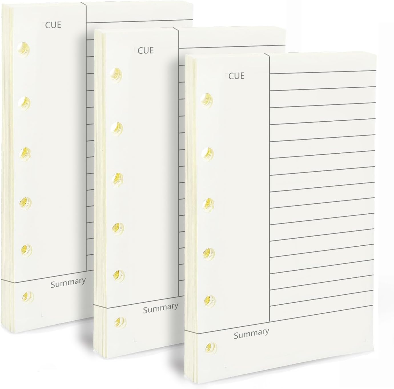 Thick 6-Ring Cornell Refills, 135 Sheets x 3