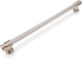 12.6 in Brushed Satin Nickel Cabinet Handles - Knurled Pulls