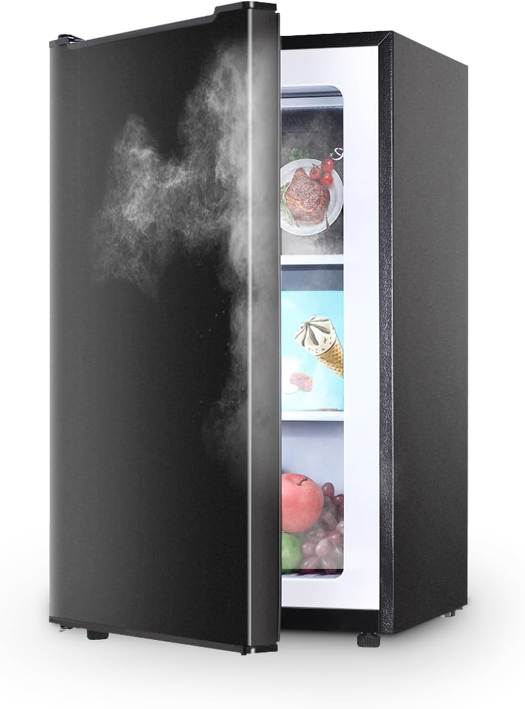 Compact Mini Freezer with Stainless Steel Reversible Door