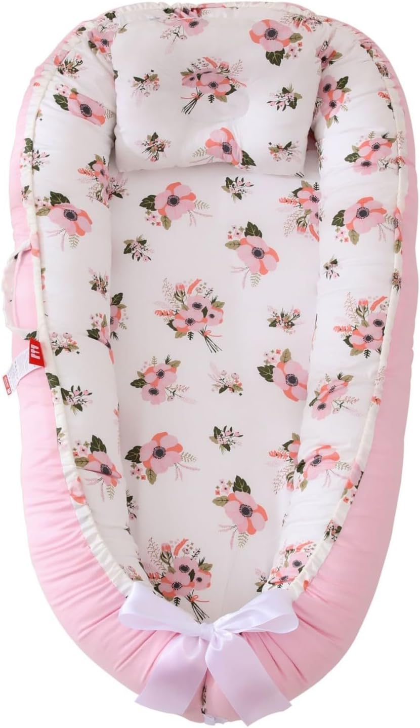 Portable Soft Cotton Lounger for Co-Sleeping Babies