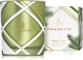 Thymes Frasier Fir Candle Frosted Plaid Jar - Seasonal Scent