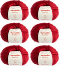 Softy Yarn Bulky Weight 6-Pack Merino Wool Balls - Ruby