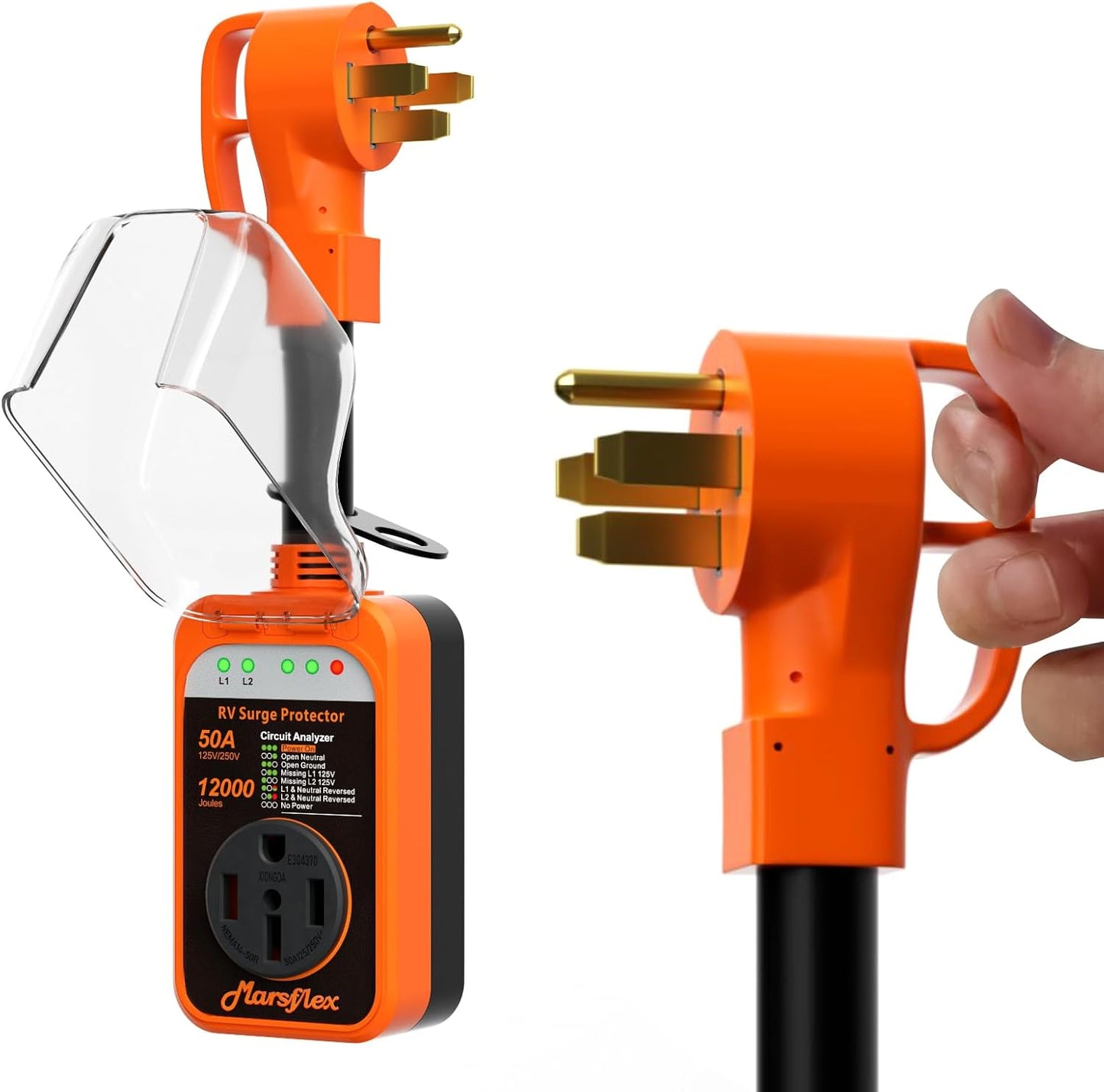 50 Amp RV Surge Protector with 12000 Joules Protection